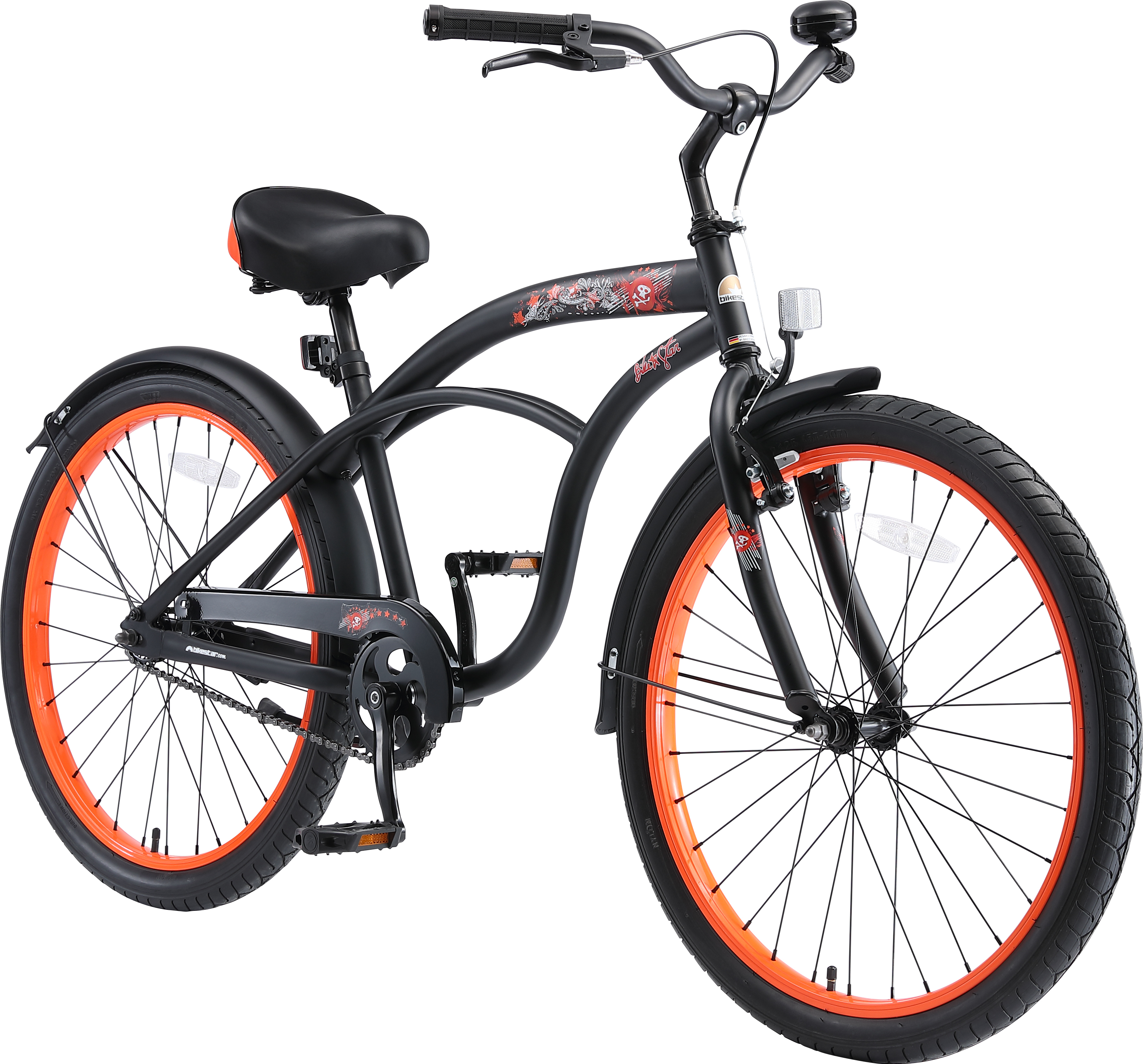 BIKESTAR Kinder Fahrrad ab 9 Jahre | 24 Zoll Cruiser Kinderrad | Schwarz