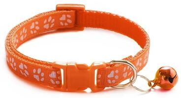 Uplift Essentials Vibrant Patterned Safety Bell Pet Collar orange