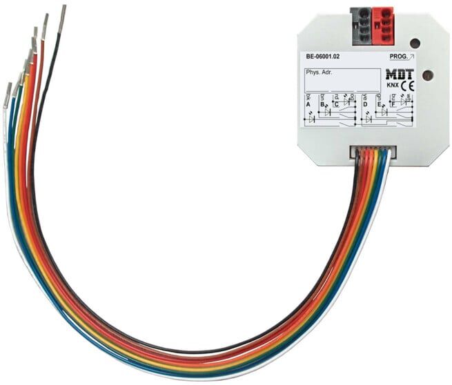 MDT technologies Interface de boutons 6 voies encastrée, sans potentiel BE-06001.02 (BE-06001.02)