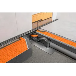 Schlüter Systems KERDI-LINE-VARIO-H 50 Set Linienentwässerung mit Wellenablauf, Ablauf DN 50 horizontal
