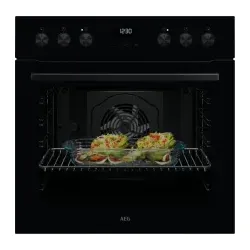 OU5AE20SK Einbau-Herd kochfeldgebunden 60cm Schwarz 8Heizarten TimerDisplay