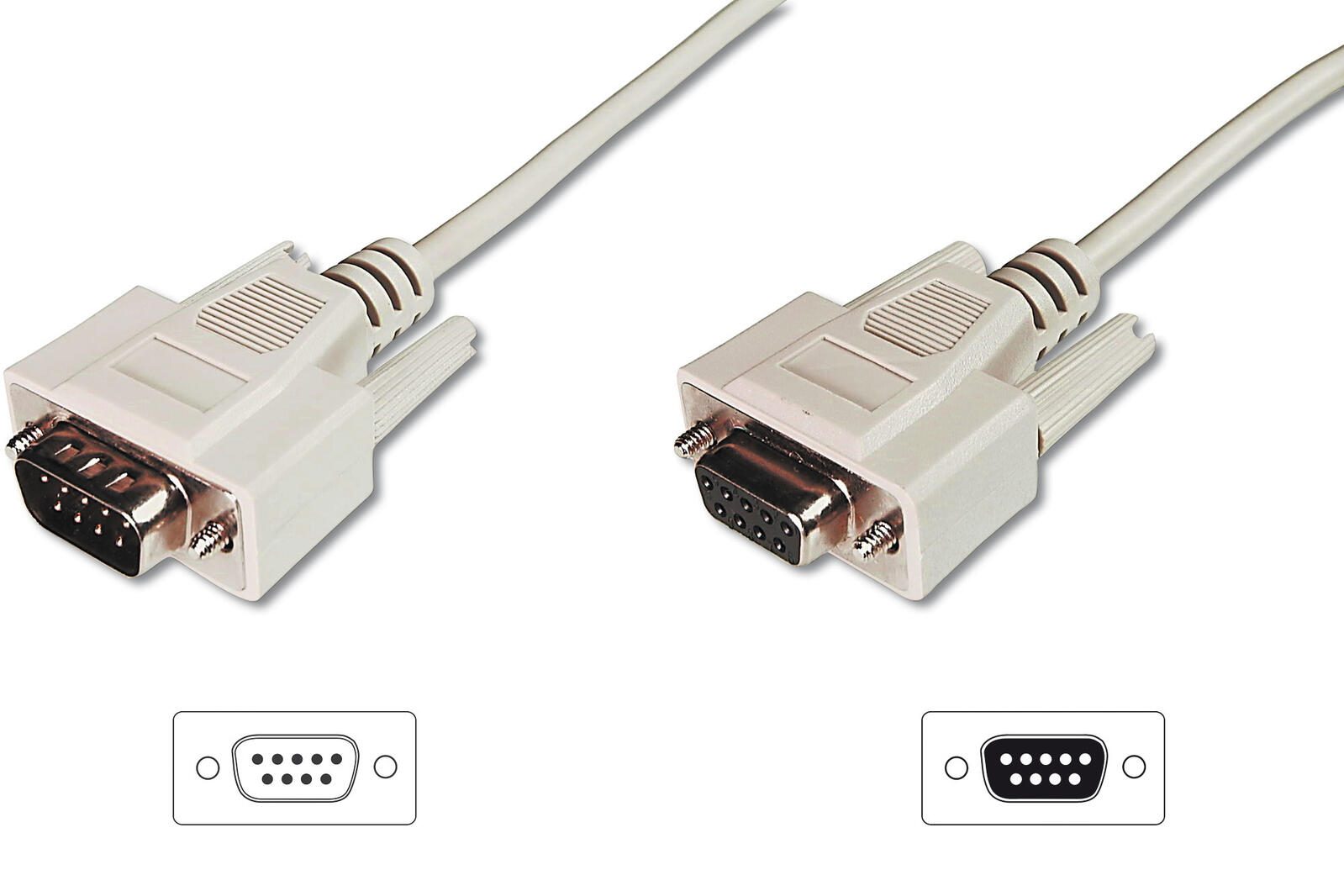 Digitus Datatransfer Verlängerungskabel, D-Sub9/St - D-Sub9/Bu AK-610203-100-E