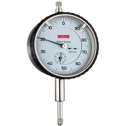 Käfer, Messuhr + Messschraube, Messuhr M2T links 10 mm Ablesung 0,01 mm Ziffernblatt linkslaufend 100 - 0