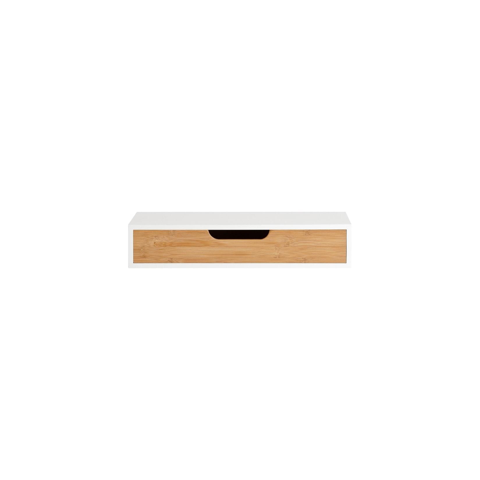 SoBuy Wandregal mit Schublade Holzfarbe 40x24,5x8cm Modern