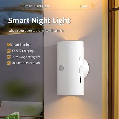 Youfap Market LED Motion Sensor Wall Lamp, RGB & Warm Light Rechargeable For Stair And Porch Lighting warmlight