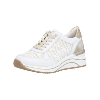 Sneaker REMONTE "Remonte Sneaker Synthetik/Textil", Damen, Gr. 40, weiß, gold, Synthetik, Textil, Schuhe Sneaker