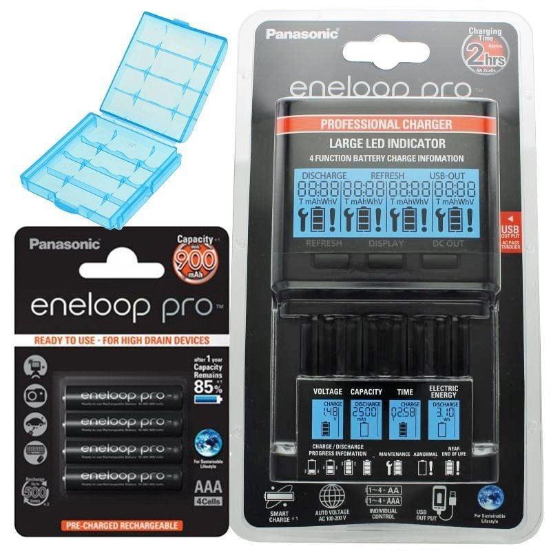 Panasonic eneloop BQ-CC65 oplader met LCD-display voor 4 stuks AAA micro batterijen