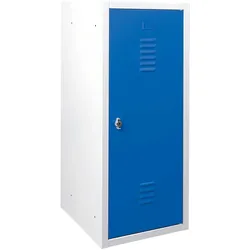 BRB Stahl-Garderobenspind "Qube", halbhoch, HxBxT 1000x415x500 mm, Korpus lichtgrau, Türen enzianblau