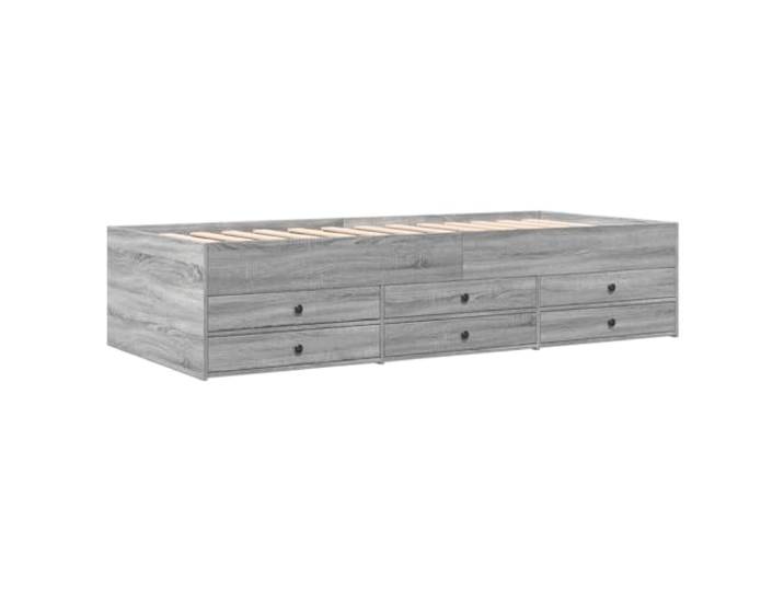 KTHLBRH Schlafsofa mit Schubladen ohne Matratze 100 x 200 cm Sonoma-Grau, Mehrschichtholz, 6 Schubladen mit Rollen, solide Struktur