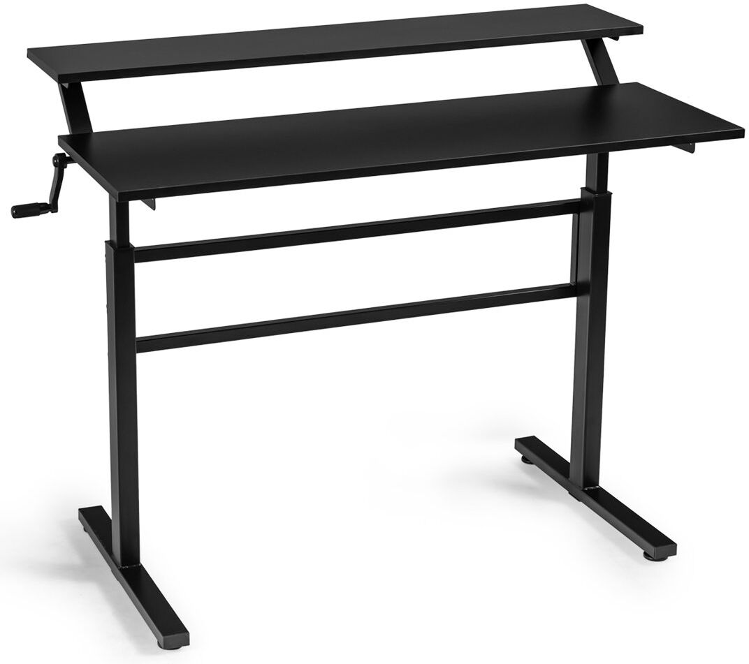 Wade Logan Mirari Adjustable Height Standing Desk Black/Black 126cm H X 120cm W X 60cm D
