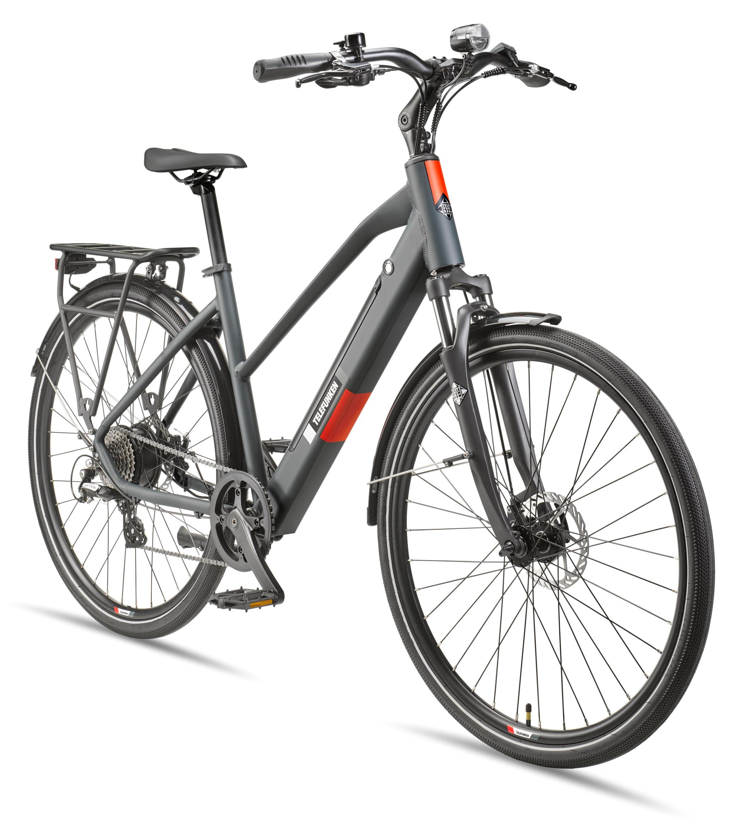 Telefunken Trekking E-Bike | Elektrofahrrad 28 Zoll | 8-Gang Kettenschaltung | Heckmotor 250W | 417,6Wh Akku | Pedelec