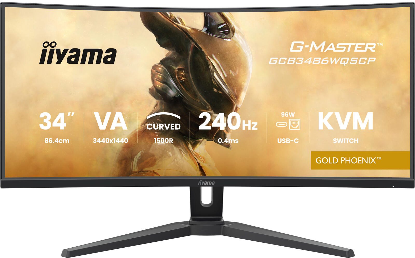 iiyama G-MASTER GCB3486WQSCP-B1 4K Ultra HD Curved Gaming Display 86,4 cm (34")