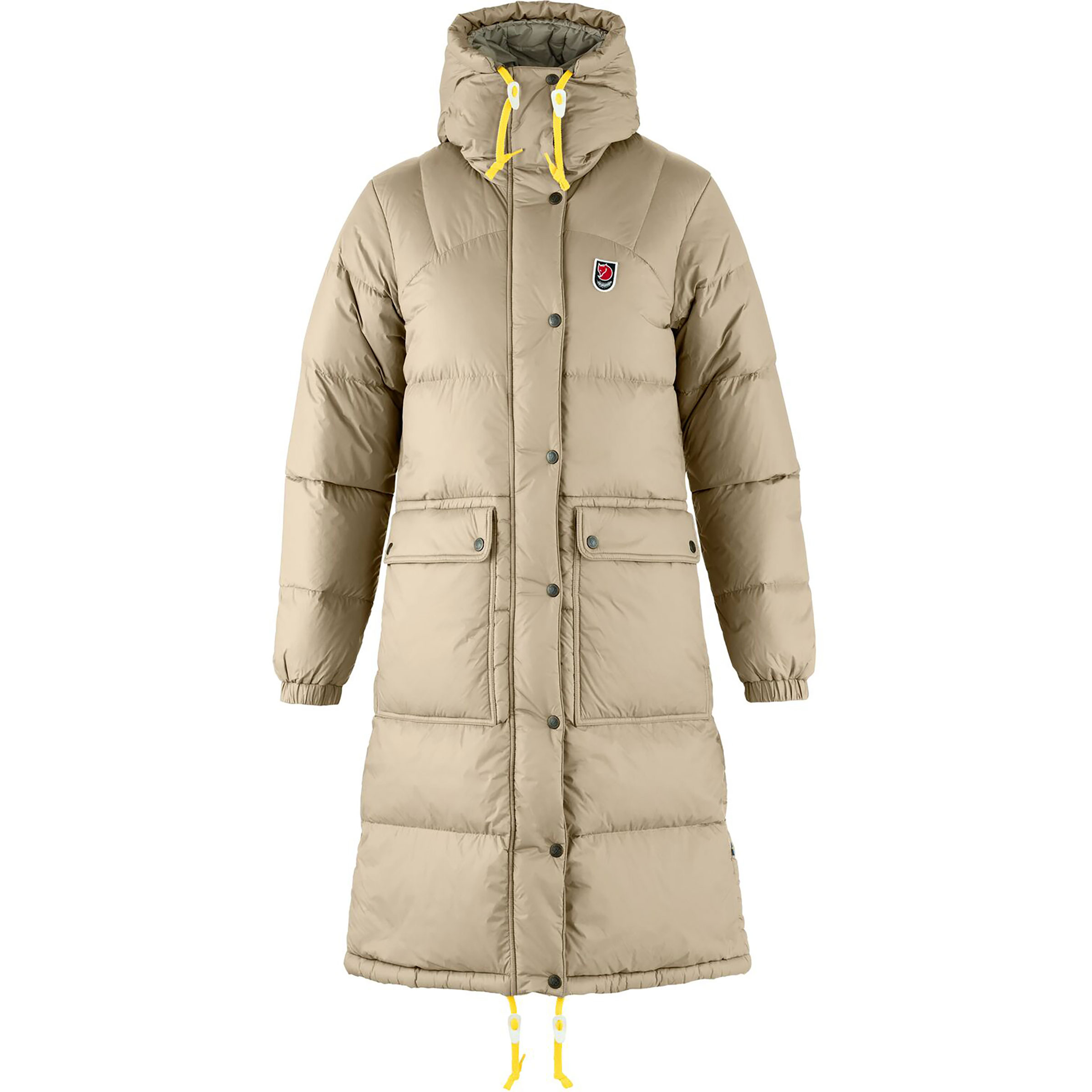 Fjällräven Expedition Long Down Parka Damen Winterjacke beige Größe XS Trekking Isolierend Wasserabweisend