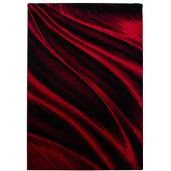 KURZFLORTEPPICH ASPEN, mit abstraktem Wellenmuster, Rot, 200 x 290 cm