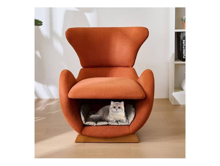 KEFEYA Loungesessel mit Haustierhöhle im Walhai-Design (kratzresistenter Stoff & Komfortpolsterung, für Katzenhalter und Besitzer kleiner Hunde, Einzelsofa für Wohnzimmer, Fernsehecke & Lesezimmer, 1-St., 66*69*76cm)