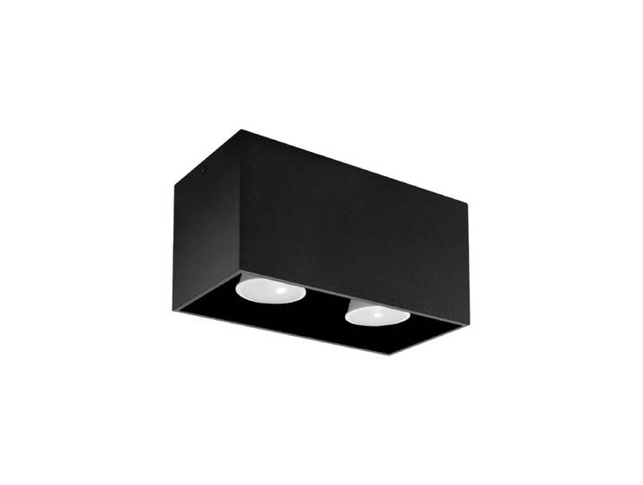 Design Deckenlampe „Quad“ - 2-flammig Schwarz Sollux Lighting