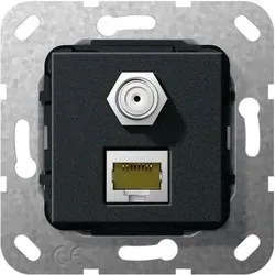 Gira, Steckdose, 569710. Buchsen-Typ: RJ-45. Produktfarbe: Schwarz