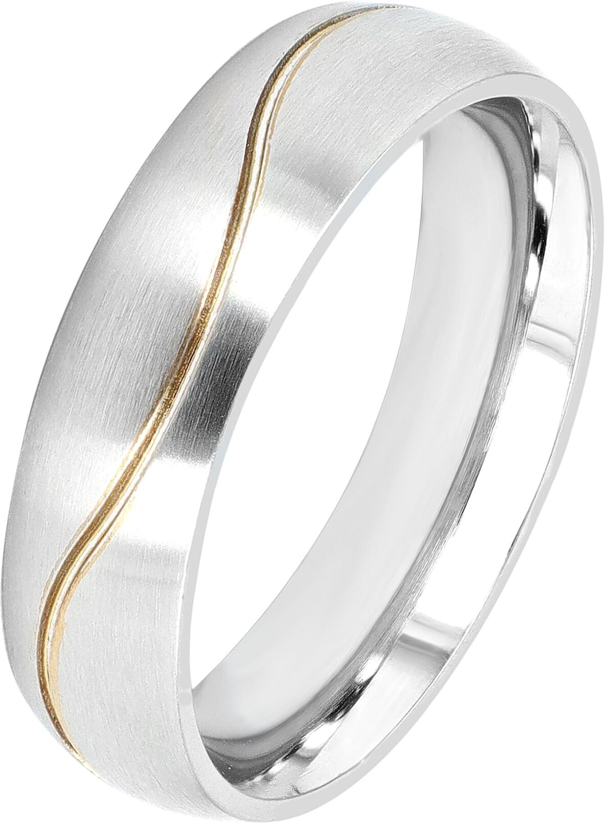Partnerring AKZENT "Exotic Wave, langlebig" Gr. 62, bunt (bicolor), Fingerringe, Herren, 62, Edelstahl, Partnerring