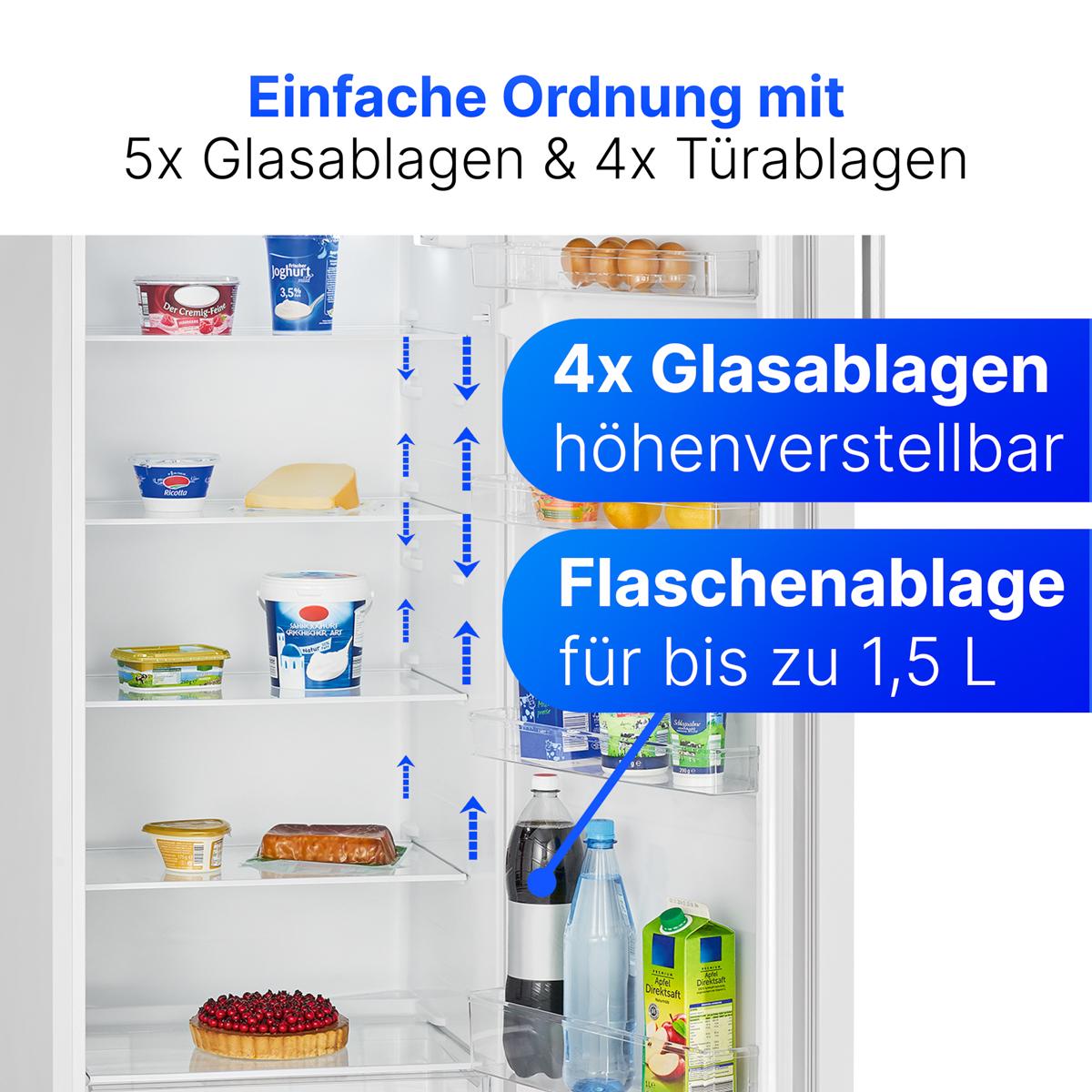 Bomann Kühlschrank ohne Gefrierfach | | 143cm | 5 Ablagen | 0°C +8°C | Getränkekühlschrank | Flaschenkühlschrank | VS 7316.1 weiß