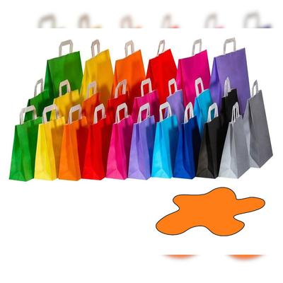 VEPATIM 250 Papiertragetaschen Papiertaschen Flachhenkel 18x8x22cm orange 70gr.
