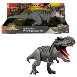 Jurassic World Rebirth Power Devour Tyrannosaurus Rex-Dinosaurierfigur, Dauer-Beiß-Attacke, Lichter und Geräusche
