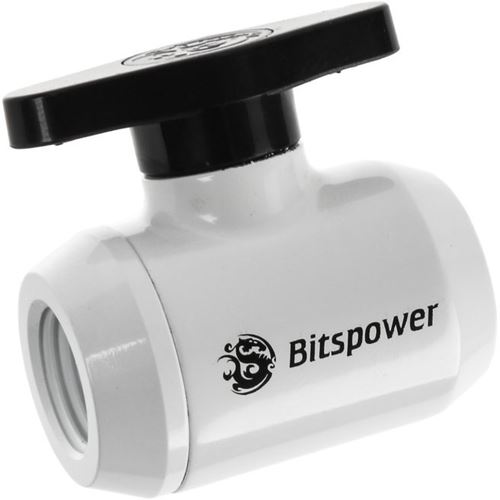 Bitspower Absperrhahn gerade 2x Gewinde G1/4" weiss