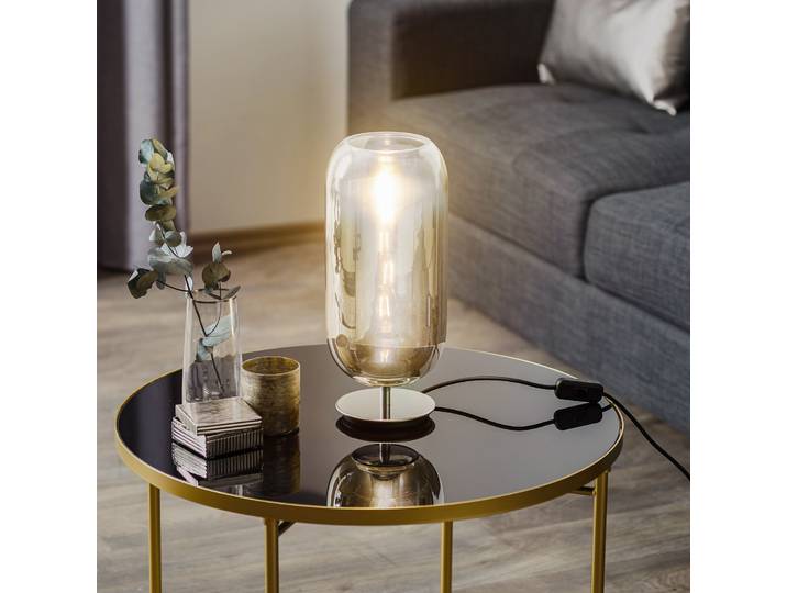 Gople Mini Lampe de Table Silver - Artemide - Salon / séjour - Design - Verre - Avec abat-jour