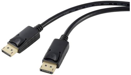 Renkforce DisplayPort Anschlusskabel DisplayPort Stecker, DisplayPort Stecker 1.00m Schwarz RF-5245266 4K UHD DisplayPort-Kabel