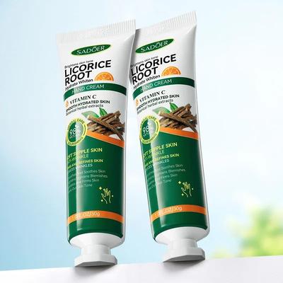 Inspired Finds SADOER Vitamin C Hand Cream With Licorice Extract Brightening Moisturizing Hand Cream For Soft Hydrated Hands 1pcs