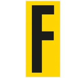Buchstabe F, für den Boden, gelb/schwarz, Kunststoff, 180x400mm, 3/VE