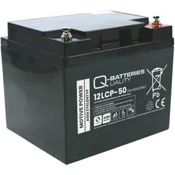 Q-Batteries 12LCP-50 / 12V - 50Ah Blei Akku Zyklentyp AGM - Deep Cycle VRLA