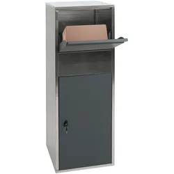 Paketkasten MCW-G80, Paketbox Standbriefkasten Paketbriefkasten Größe XL ~ Edelstahl anthrazit
