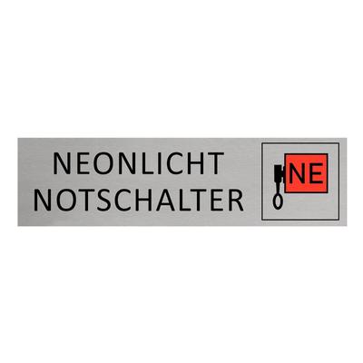 CombiCraft Aluminium Türschild Neonlicht Notschalter 165x45mm mit 3M-Tape zur Befestigung, einfache Kennzeichnung von Räumen und Bereichen