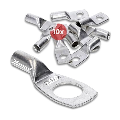Kalitec 10 stuks HR25-16 standaard buiskabelschoenen 25mm² M16 - Vertind koper