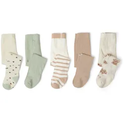 Tchibo - 5 Baby-Strumpfhosen - Kinder - Gr. 98/104 - weiß/jacquard