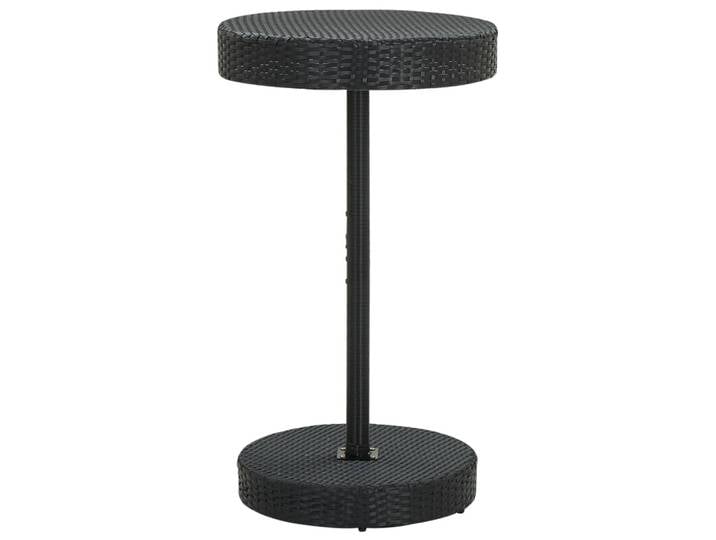 Table de jardin noire, 60,5x106 cm, en résine tressée, table de jardin moderne imperméable, en bois, pour patio, cour, loisirs (table uniquement)