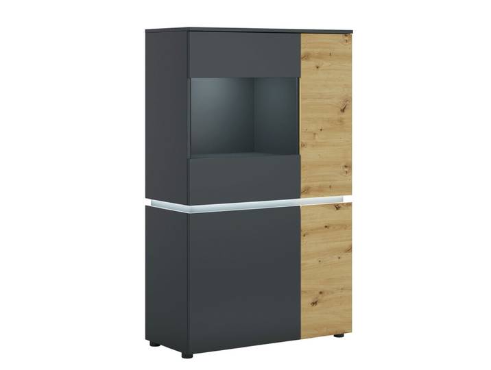 Highboard LUCI 90,4 x 146 cm Eiche grau