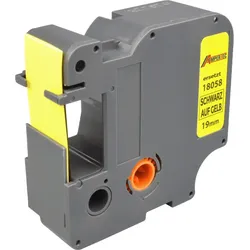 Schrumpfschlauch kompatibel zu Dymo IND Rhino 18058 (S0718340) schwarz auf gelb 19mm x 1,5m