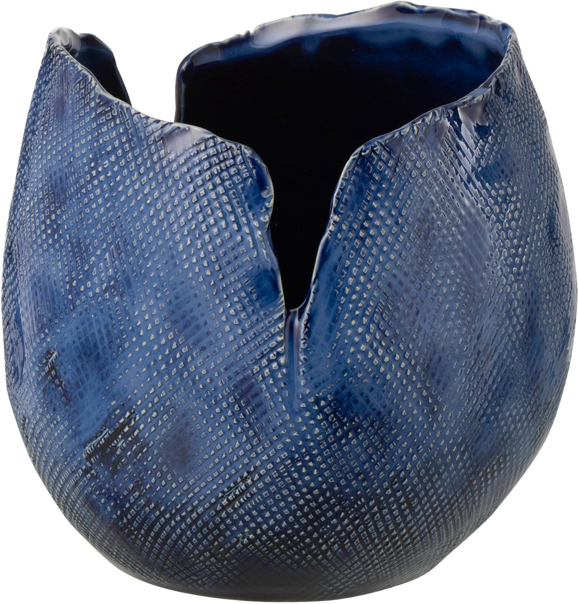 J-Line vaas Thibault keramiek blauw medium