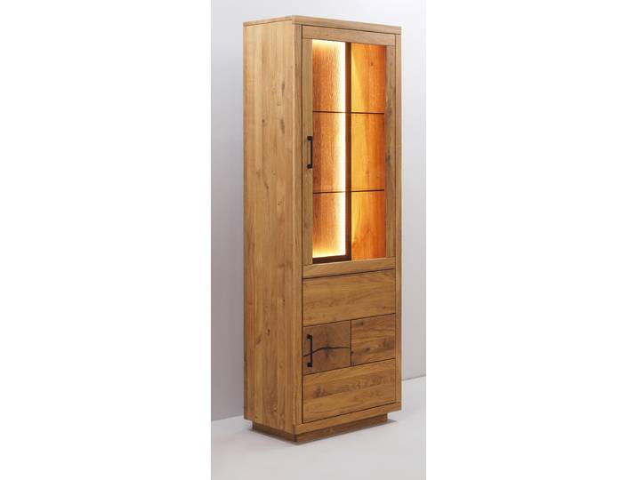1-türige Vitrine Windsor aus hochwertigem Eichenholz – Montierte Lieferung – 3%-Vorkasse-Rabatt