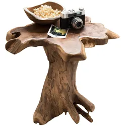 die Faktorei »Tree« Unikat Beistelltisch Teak-Holz natur