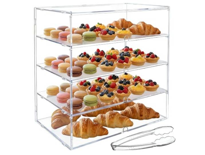 Cityjoy klare Acryl-Thekenvitrine für Bäckereien, 5 mm hochschlagfeste PETG-Platten, transparenter Acryl-Sandwich-Brotschrank