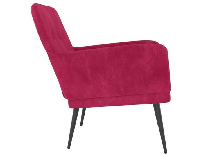 Rouge CHAISE/FAUTEUIL - SARAZYJ - 62x79x79cm - Fauteuil - Rouge bordeaux - 62x79x79cm Velours Hot33310467