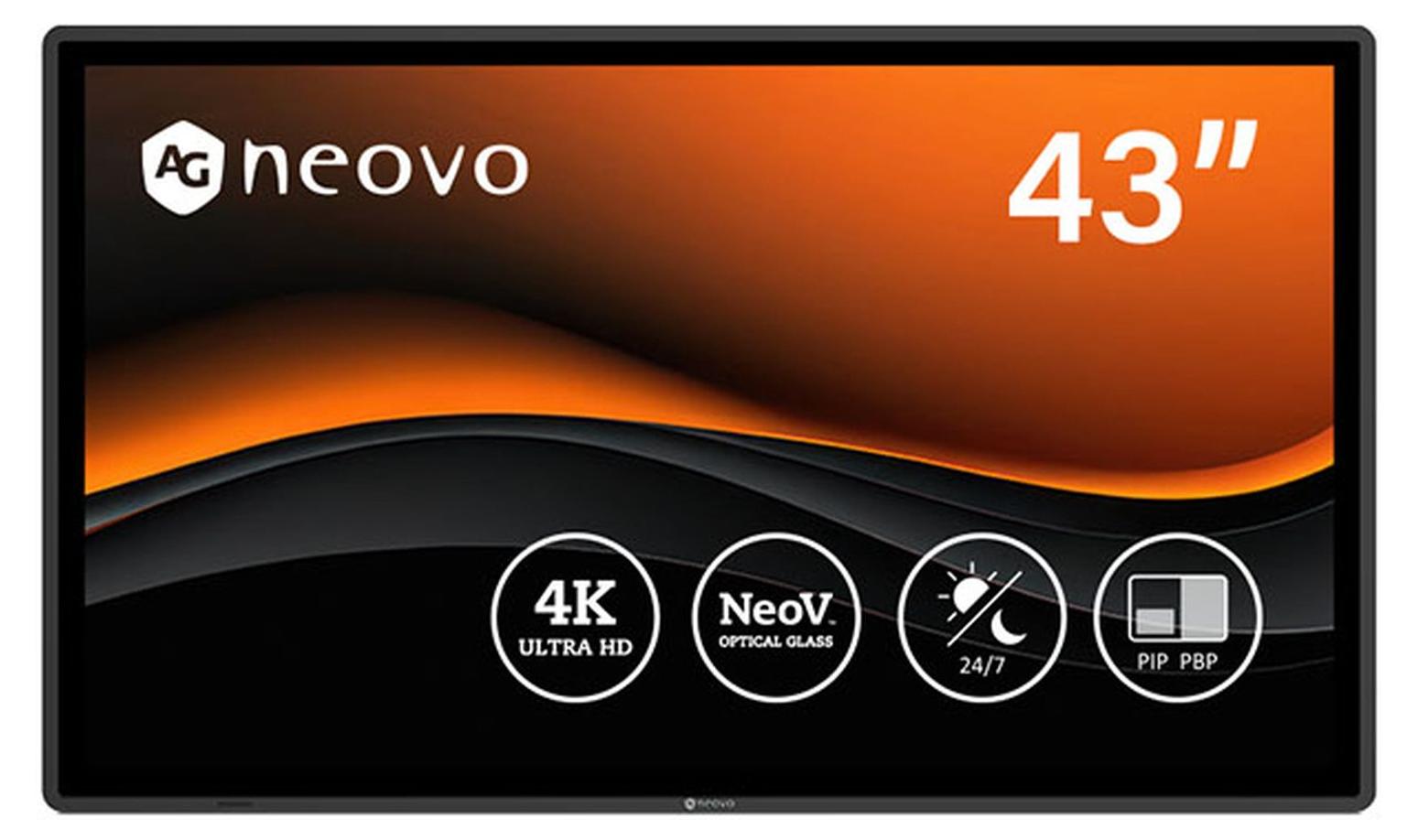 AG Neovo QX4302, CCTV-Monitor, Freistehend/Wandmontiert, Schwarz, Metall, IK08, IK10, CE, LVD, WEEE, RoHS, REACH