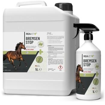 REAVET Bremsen Stop für Pferde | 6L XL Set Kanister mit Sprühflasche