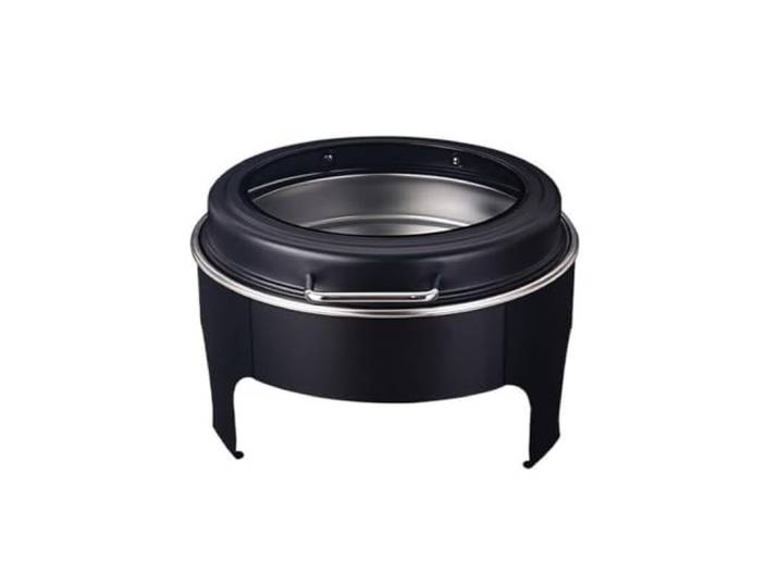 Chafing Dishes for Buffetgeschirr aus Edelstahl Buffetherd Chafing Dish mit transparentem hydraulischem Deckel for Partys und Veranstaltungen(6L-Round)