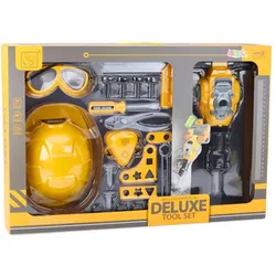 Lean Toys DIY-Werkzeugsatz, Drucklufthammer, batteriebetrieben, 21-teilig