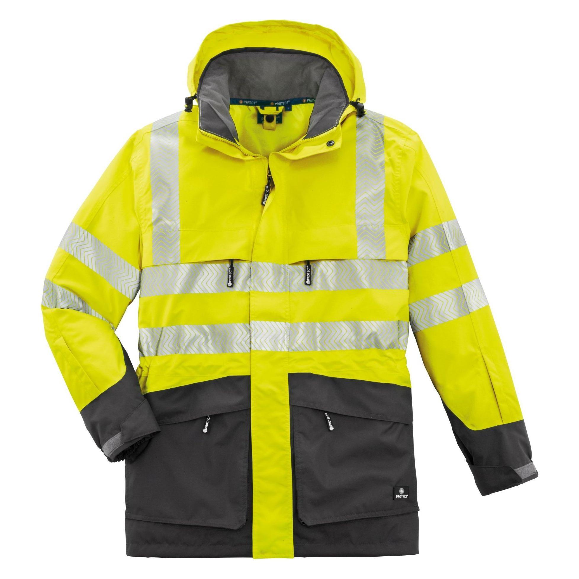 BIG Arbeitsschutz Warn-Wetterschutz-Jacke TAMPA leuchtgelb/grau,Gr.L (L) (228247)