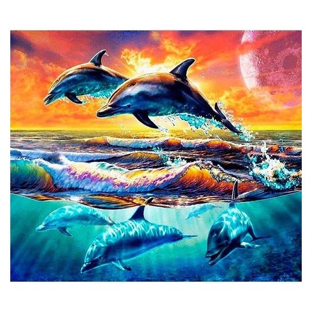 Norimpex 5D-Diamantmosaik - Delfine 40x30cm (54613508)