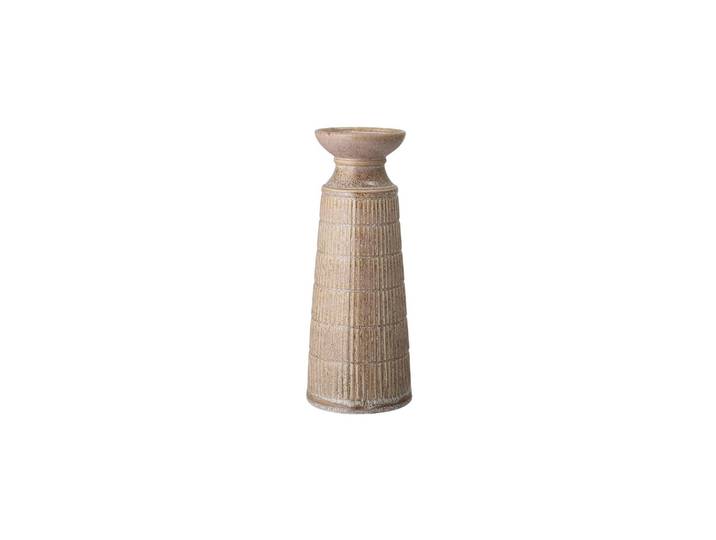 Bougeoir en grès beige, grand - Bloomingville, Fauillet - H26 cm